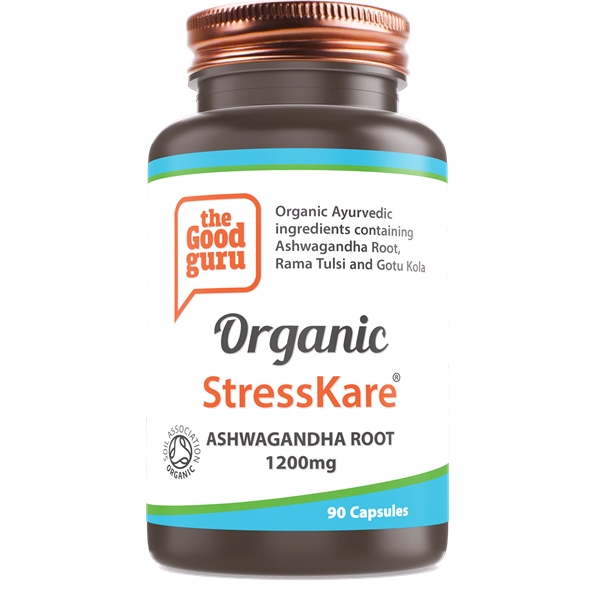 the Good guru - Organic StressKare - Helps the Body Cope With Stress and Anxiety (90 Vegan Capsules)