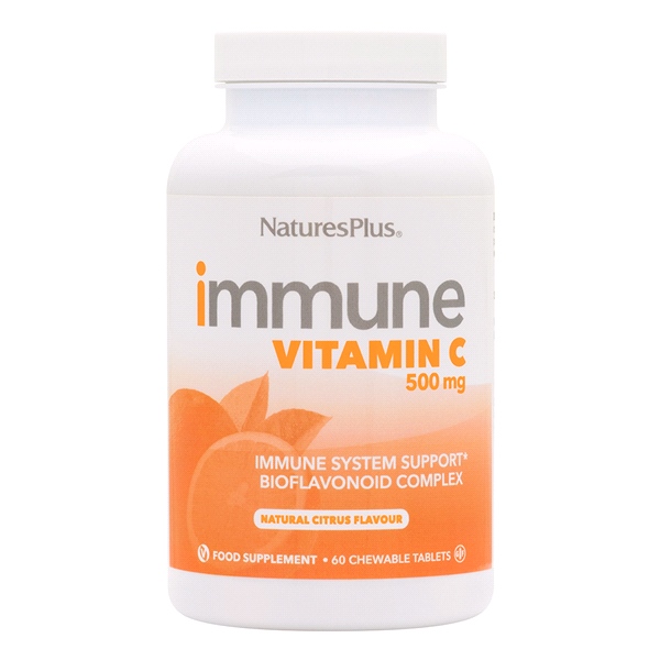 Natures Plus - Immune Vitamin C 500mg (60 Chewable Tablets) - Natural Citrus Flavour