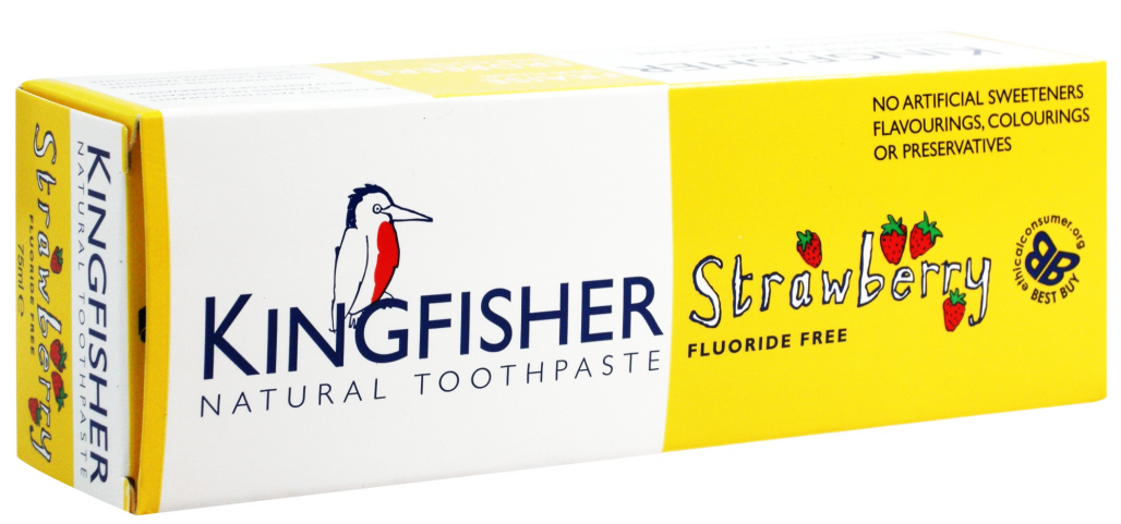 Kingfisher Toothpaste - Strawberry Fluoride Free Toothpaste (75ml)