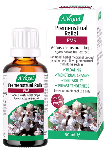 A Vogel - Premenstrual Relief Agnus castus Oral Drops (50ML) Helps Relieve PreMenstrual Symptoms, Mood Swings, Menstrual Cramps, Bloating&Breast Tenderness